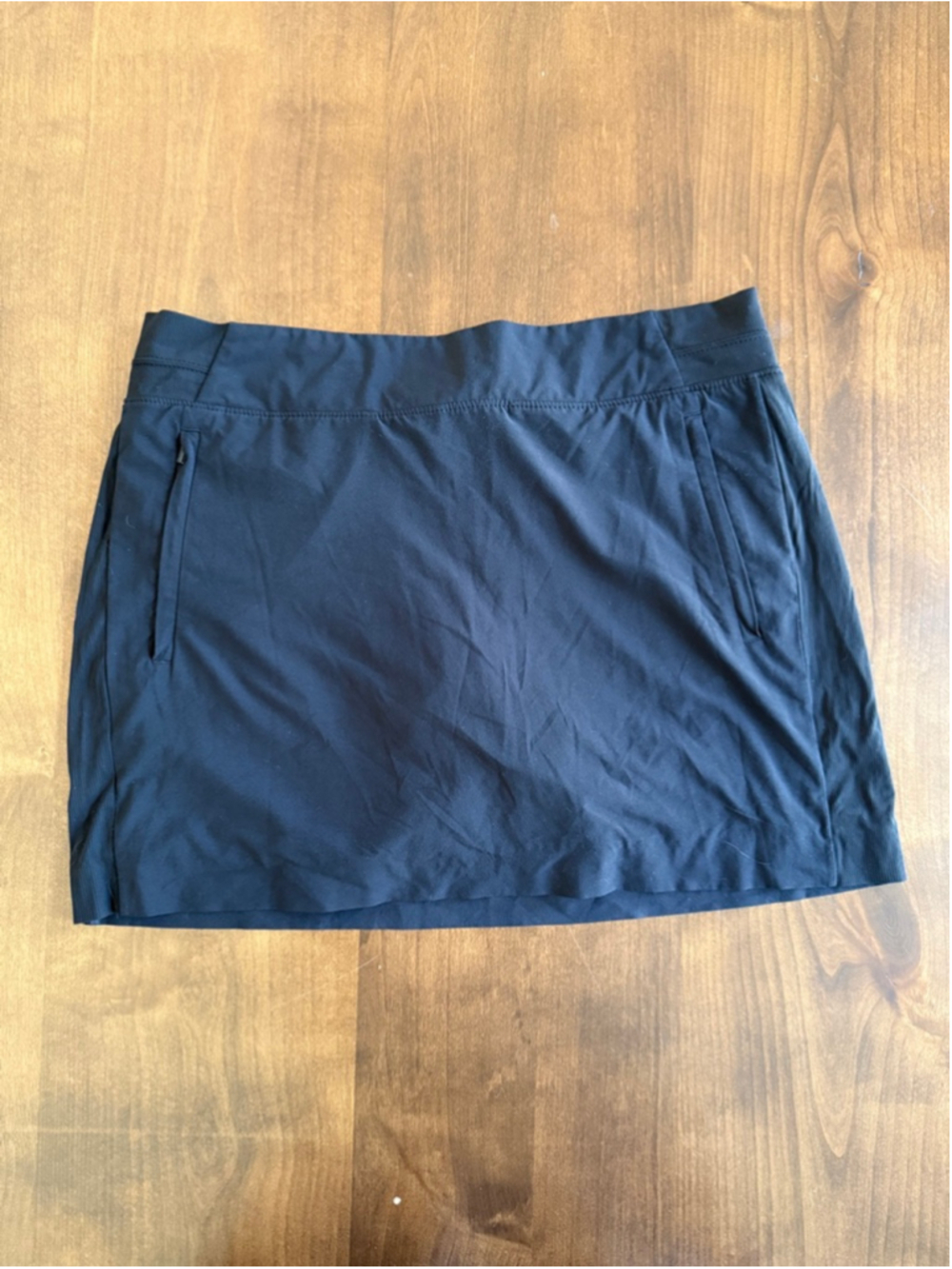 Athleta Brooklyn Skort 16” Black Size 14 Zipper Pockets EUC